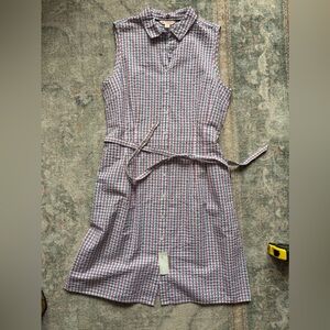 Brooks Brothers 100% Cotton Blue/Red Shirtdress